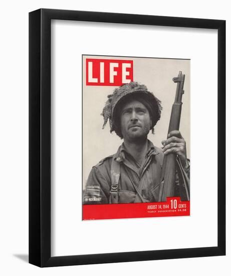 Lieutenant Kelso C. Horne of US Airborne Infantry, Part of Invasion at Normandy, August 14, 1944-Bob Landry-Framed Photographic Print