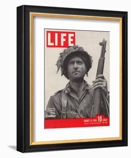 Lieutenant Kelso C. Horne of US Airborne Infantry, Part of Invasion at Normandy, August 14, 1944-Bob Landry-Framed Photographic Print