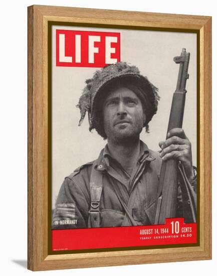Lieutenant Kelso C. Horne of US Airborne Infantry, Part of Invasion at Normandy, August 14, 1944-Bob Landry-Framed Premier Image Canvas
