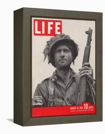 Lieutenant Kelso C. Horne of US Airborne Infantry, Part of Invasion at Normandy, August 14, 1944-Bob Landry-Framed Premier Image Canvas