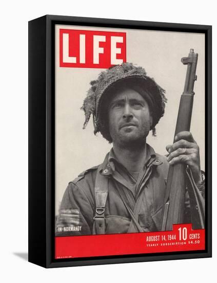 Lieutenant Kelso C. Horne of US Airborne Infantry, Part of Invasion at Normandy, August 14, 1944-Bob Landry-Framed Premier Image Canvas