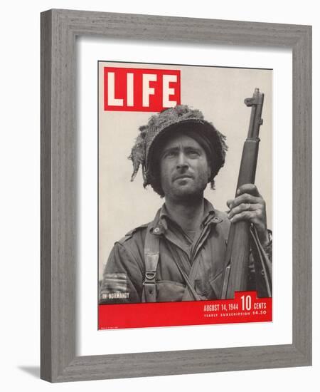 Lieutenant Kelso C. Horne of US Airborne Infantry, Part of Invasion at Normandy, August 14, 1944-Bob Landry-Framed Photographic Print