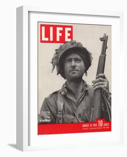 Lieutenant Kelso C. Horne of US Airborne Infantry, Part of Invasion at Normandy, August 14, 1944-Bob Landry-Framed Photographic Print