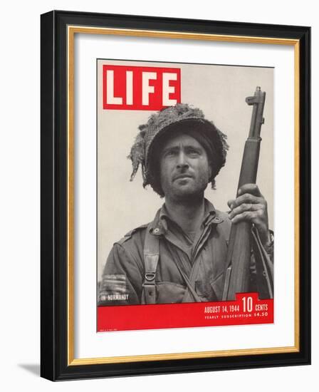 Lieutenant Kelso C. Horne of US Airborne Infantry, Part of Invasion at Normandy, August 14, 1944-Bob Landry-Framed Photographic Print