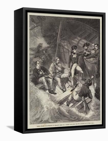 Lieutenant Nelson Volunteering to Board a Prize in a Violent Gale, 20 November 1777-Benjamin West-Framed Premier Image Canvas