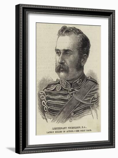 Lieutenant Nicholson, Ra, Lately Killed in Action-null-Framed Giclee Print