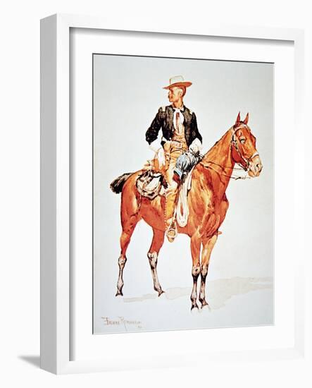 Lieutenant S.C. Robertson, Chief of the Crow Scouts, from a Watercolour of 1890-Frederic Sackrider Remington-Framed Giclee Print