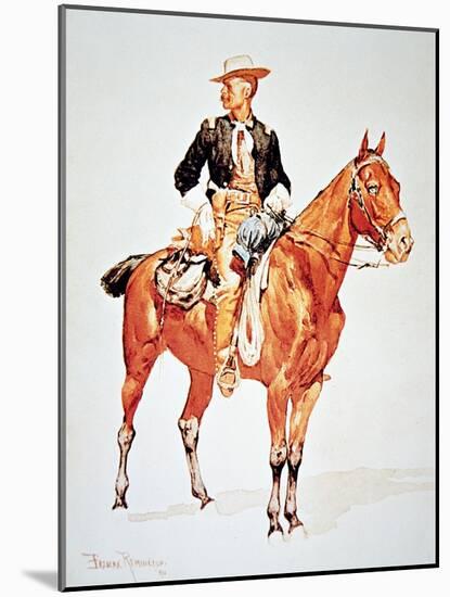 Lieutenant S.C. Robertson, Chief of the Crow Scouts, from a Watercolour of 1890-Frederic Sackrider Remington-Mounted Giclee Print