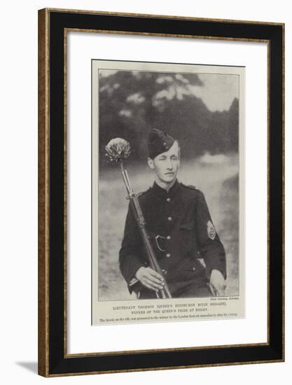 Lieutenant Thomson (Queen's Edinburgh Rifle Brigade), Winner of the Queen's Prize at Bisley-null-Framed Giclee Print