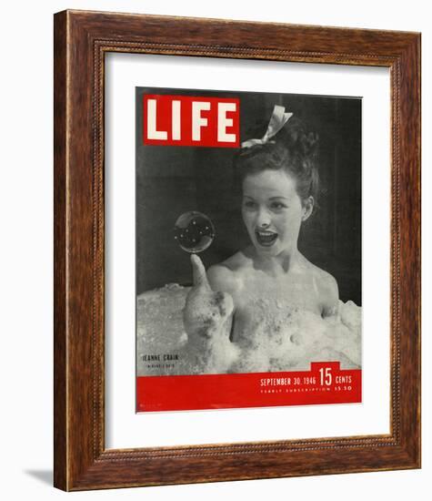 LIFE Actress Jeanne Crain 1946-null-Framed Art Print