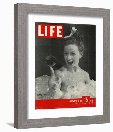 LIFE Actress Jeanne Crain 1946-null-Framed Art Print