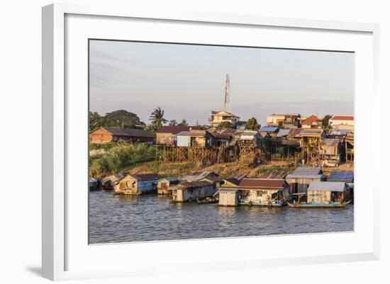 Life Along the Mekong River Approaching the Capital City of Phnom Penh, Cambodia, Indochina-Michael Nolan-Framed Photographic Print