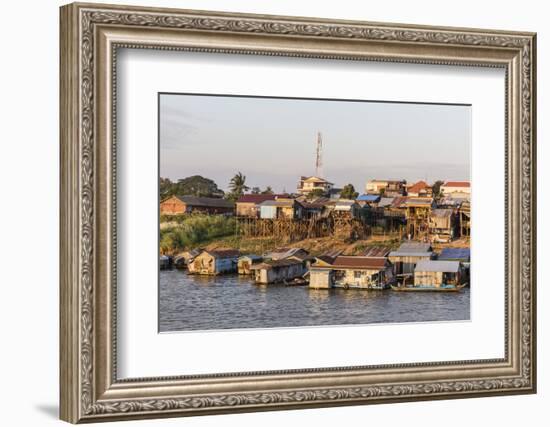 Life Along the Mekong River Approaching the Capital City of Phnom Penh, Cambodia, Indochina-Michael Nolan-Framed Photographic Print