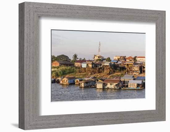 Life Along the Mekong River Approaching the Capital City of Phnom Penh, Cambodia, Indochina-Michael Nolan-Framed Photographic Print