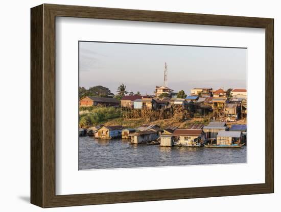 Life Along the Mekong River Approaching the Capital City of Phnom Penh, Cambodia, Indochina-Michael Nolan-Framed Photographic Print