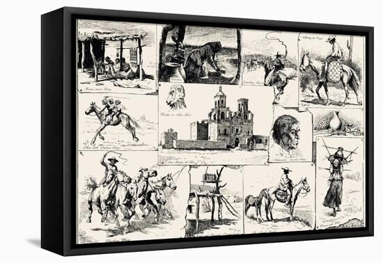 Life among the Papagos of San Xavier. Frederic Remington.-Frederic Remington-Framed Premier Image Canvas