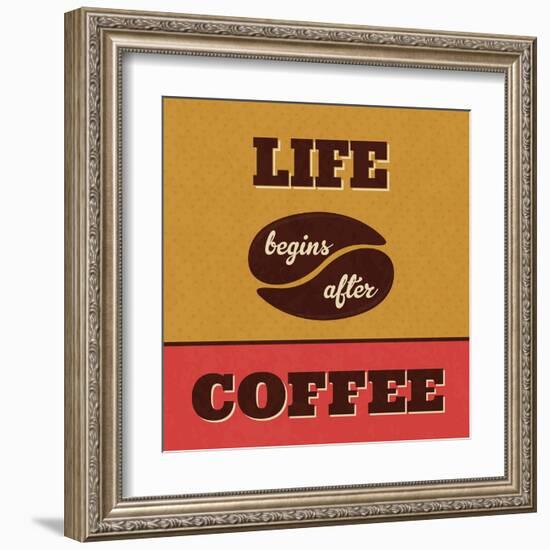 Life Begins after Coffee-Lorand Okos-Framed Art Print