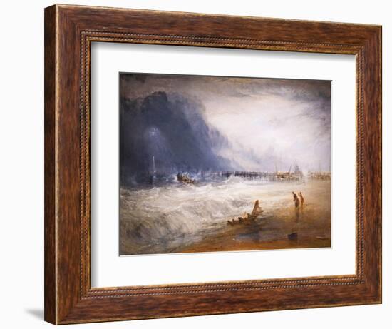 Life boat and manby apparatus going off to a stranded vessel, 19th century-Joseph Mallord William Turner-Framed Giclee Print