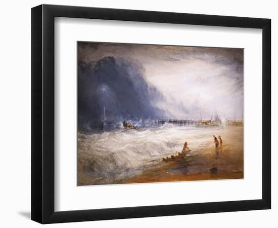 Life boat and manby apparatus going off to a stranded vessel, 19th century-Joseph Mallord William Turner-Framed Giclee Print