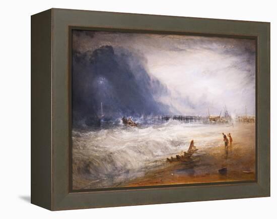 Life boat and manby apparatus going off to a stranded vessel, 19th century-Joseph Mallord William Turner-Framed Premier Image Canvas