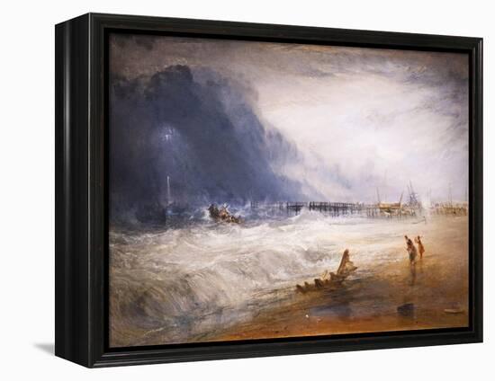 Life boat and manby apparatus going off to a stranded vessel, 19th century-Joseph Mallord William Turner-Framed Premier Image Canvas