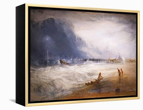 Life boat and manby apparatus going off to a stranded vessel, 19th century-Joseph Mallord William Turner-Framed Premier Image Canvas