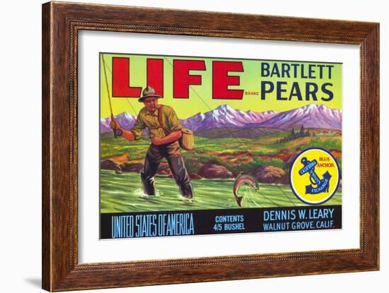 Life Brand Bartlett Pears Fruit Crate Label-null-Framed Giclee Print