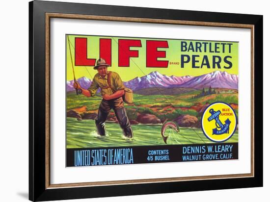 Life Brand Bartlett Pears Fruit Crate Label-null-Framed Giclee Print