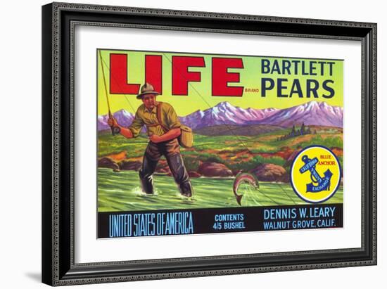 Life Brand Bartlett Pears Fruit Crate Label-null-Framed Giclee Print