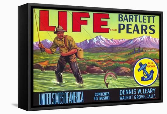 Life Brand Bartlett Pears Fruit Crate Label-null-Framed Premier Image Canvas