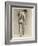 Life Drawing of a Male Nude with a Cane, C.1910-12 (Chalk on Paper)-Adolphe Valette-Framed Giclee Print