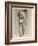 Life Drawing of a Male Nude with a Cane, C.1910-12 (Chalk on Paper)-Adolphe Valette-Framed Giclee Print