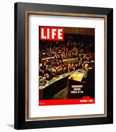 LIFE Eisenhower at U.N. 1960-null-Framed Art Print