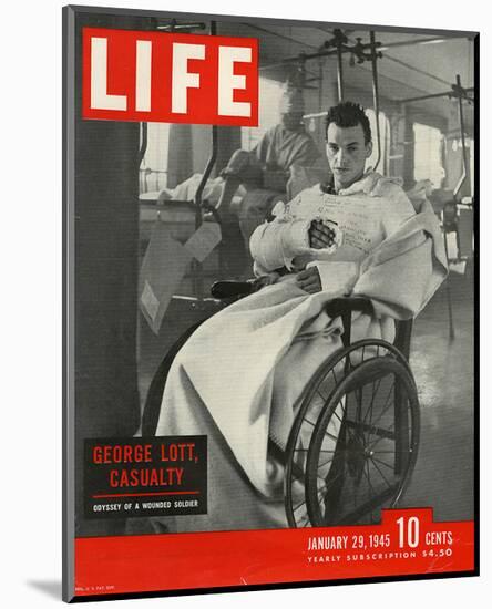 LIFE George Lott wounded Soldier-null-Mounted Art Print