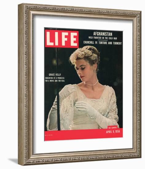 LIFE Grace Kelly wedding dress-null-Framed Art Print