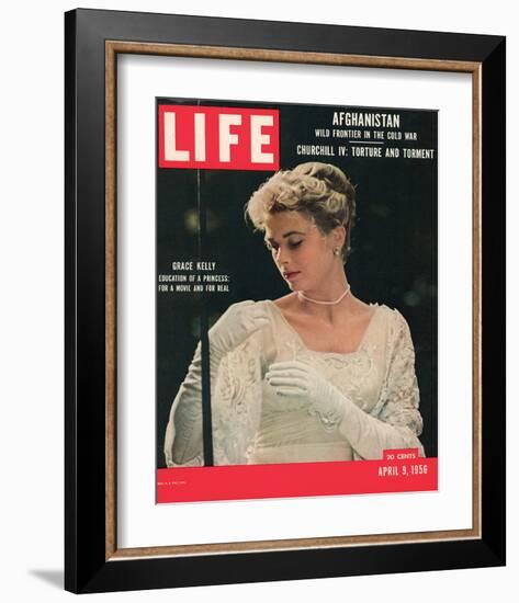 LIFE Grace Kelly wedding dress-null-Framed Art Print