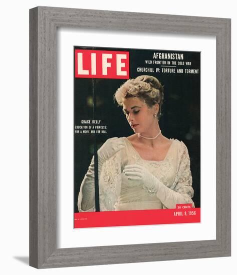 LIFE Grace Kelly wedding dress-null-Framed Art Print