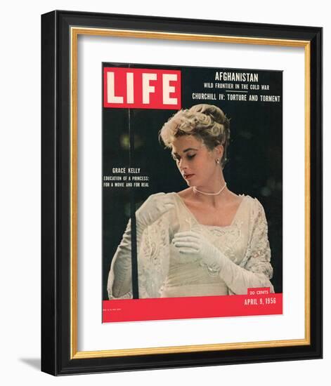 LIFE Grace Kelly wedding dress-null-Framed Art Print