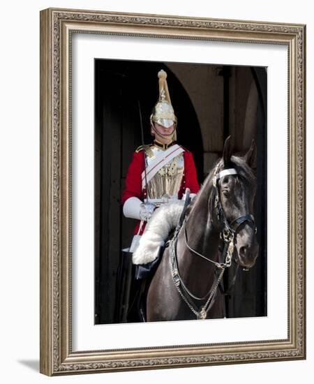 Life Guard One of the Household Cavalry Regiments on Sentry Duty, London, England, United Kingdom-Walter Rawlings-Framed Photographic Print