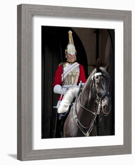 Life Guard One of the Household Cavalry Regiments on Sentry Duty, London, England, United Kingdom-Walter Rawlings-Framed Photographic Print