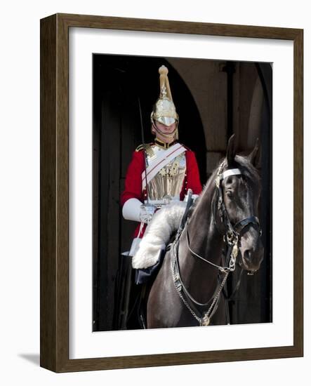 Life Guard One of the Household Cavalry Regiments on Sentry Duty, London, England, United Kingdom-Walter Rawlings-Framed Photographic Print