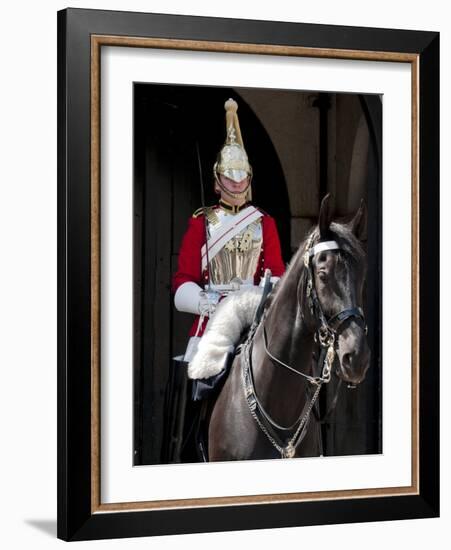 Life Guard One of the Household Cavalry Regiments on Sentry Duty, London, England, United Kingdom-Walter Rawlings-Framed Photographic Print