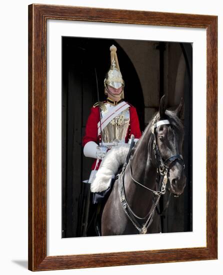 Life Guard One of the Household Cavalry Regiments on Sentry Duty, London, England, United Kingdom-Walter Rawlings-Framed Photographic Print