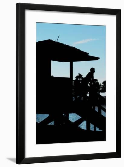 Life Guard Station at Sunset - Miami - Florida-Philippe Hugonnard-Framed Photographic Print