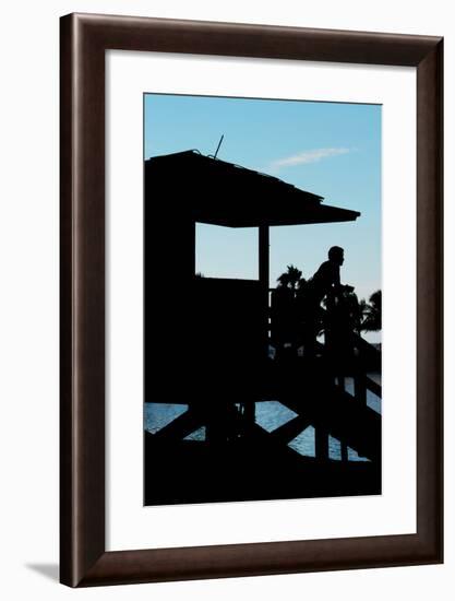 Life Guard Station at Sunset - Miami - Florida-Philippe Hugonnard-Framed Photographic Print