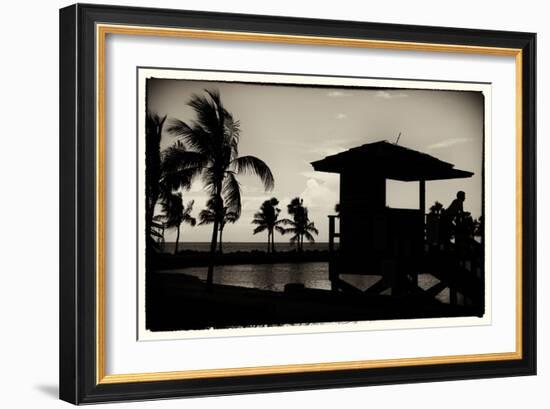 Life Guard Station at Sunset - Miami - Florida-Philippe Hugonnard-Framed Photographic Print