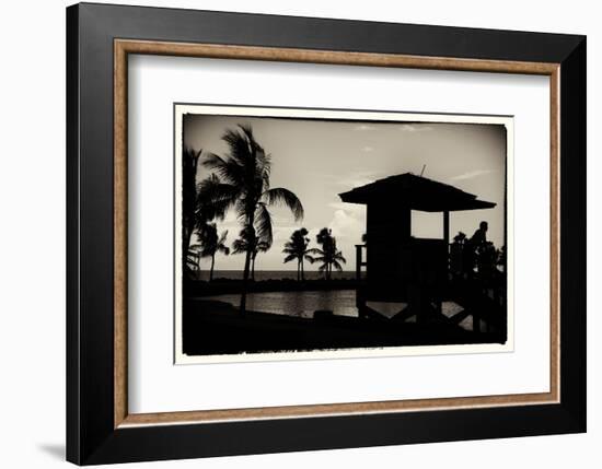 Life Guard Station at Sunset - Miami - Florida-Philippe Hugonnard-Framed Photographic Print