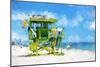 Life Guard Station - In the Style of Oil Painting-Philippe Hugonnard-Mounted Giclee Print