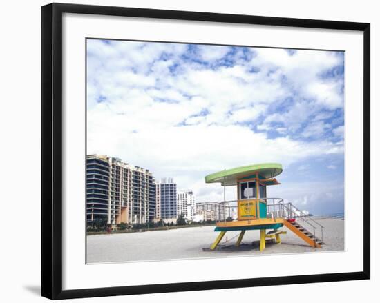 Life Guard Station, South Beach, Miami, Florida, USA-Terry Eggers-Framed Photographic Print