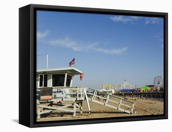 Life Guard Watch Tower, Santa Monica Beach, Los Angeles, California, USA-Kober Christian-Framed Premier Image Canvas